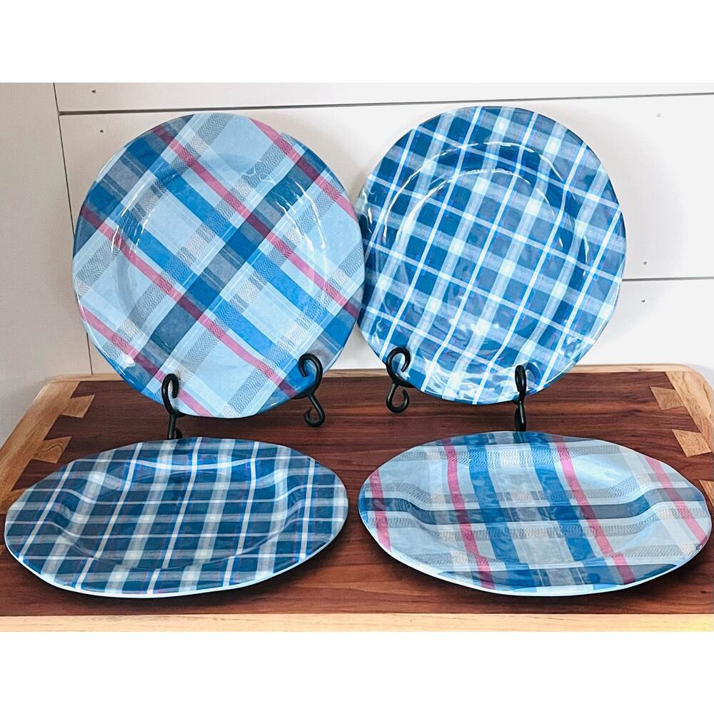 TAG Melamine Plaid Set of 4 Salad Plates 9 inch G11660